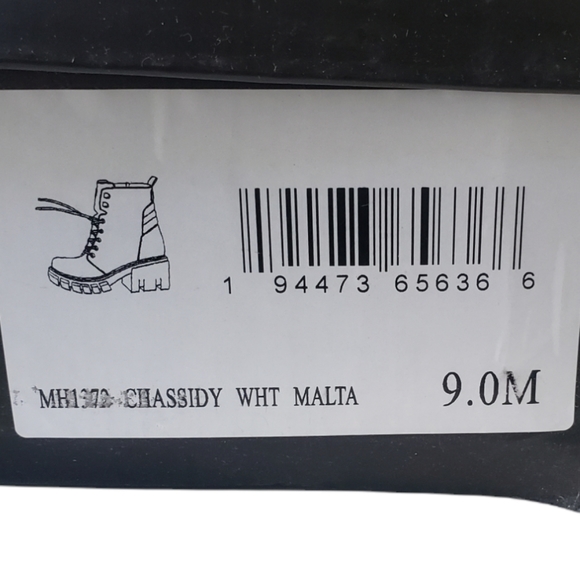 MIA Tauren Faux Leather Combat Boots Women's Size 9 Chassidy White Malta… - Picture 15 of 16